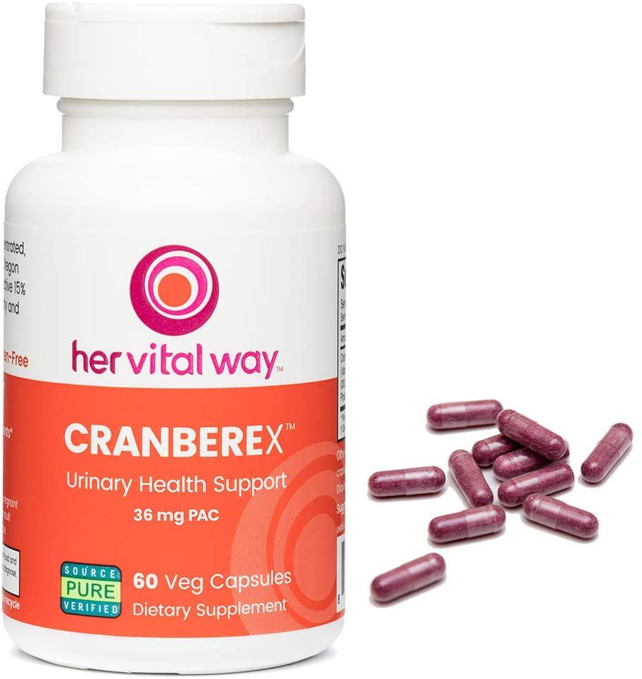 Cranberex Cranberry Concentrate Supplement Pills | Cranberry Extract Capsules for Urinary Tract Health and Kidney Care | 36mg PAC