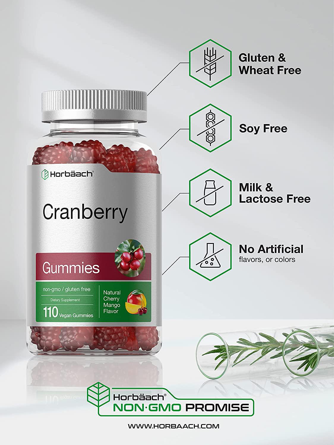 Cranberry Gummies | 25,000mg | 110 Count | Vegan, Non-GMO, and Gluten Free Supplement | High Potency Extract Formula | by Horbaach