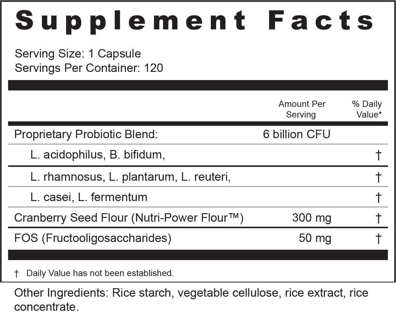 Cranberry Probiotics with Prebiotics by BioActive Nutrients, 120 Capsules, Women's Health Supplement, Urinary Tract Health (natural UTI pills), Digestive Immune Feminine Support, 7 Strains, 6 Billion CFU's per Serving for Good Bacteria and Yeast