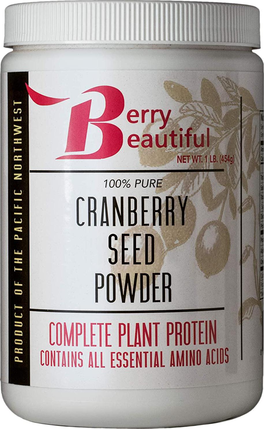 Cranberry Seed Powder – 1 lb. (454 g) – Milled from US Grown Cranberry Seed That is Cold Pressed by Berry Beautiful – for Active Women, Vegans, Vegetarians