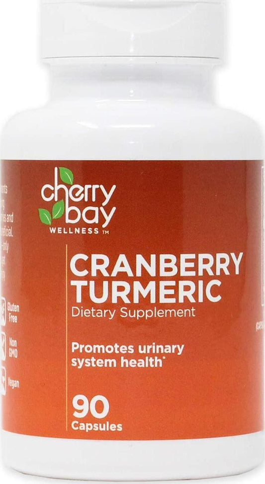 Cranberry Turmeric Dietary Supplement Capsules - 90 Count, 2 Pack