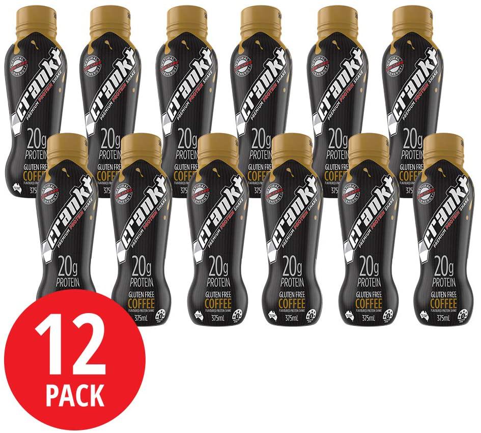 Crankt Protein Shake, Coffee, 375mL x 12
