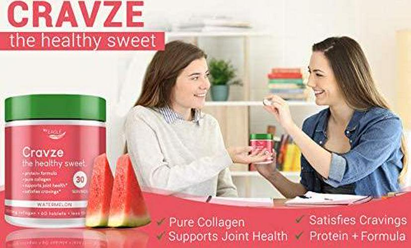 Cravze - Collagen Chewable Tablets with Protein - Watermelon Flavor