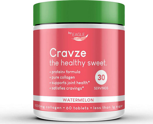 Cravze - Collagen Chewable Tablets with Protein - Watermelon Flavor