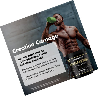 Creatine Carnage Creatine Powder by Anabolic Warfare Creatine NF to Help Build Lean Muscle (Natural Flavor 50 Servings)