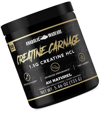 Creatine Carnage Creatine Powder by Anabolic Warfare Creatine NF to Help Build Lean Muscle (Natural Flavor 50 Servings)