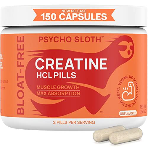 Creatine HCL Pills - Muscle Growth, Endurance, No Bloat, No Load, Not Flavored | Monohydrate Micronized Alternative, Creatine for women and men, Vegan, No Powder, Gummy, Tablets Creatina, 150 Capsules