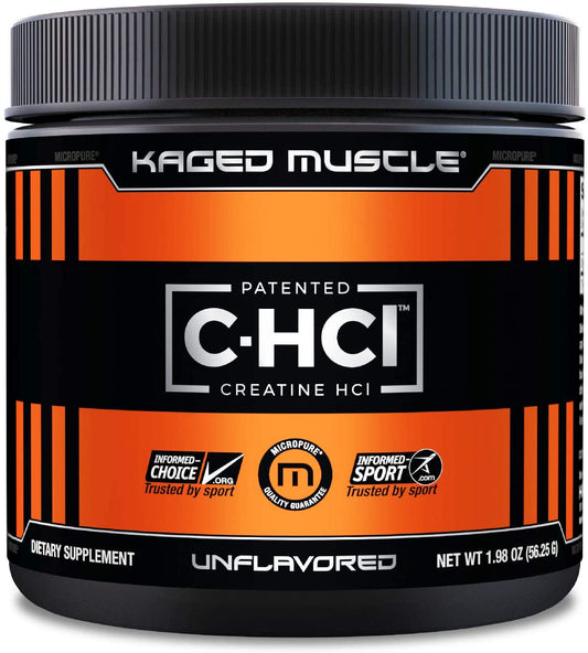 Creatine HCl Powder, Kaged Muscle Creatine HCl, Patented Creatine Hydrochloride Powder, Highly Soluble Creatine Hydrochloride 750mg, Unflavored, 75 Servings