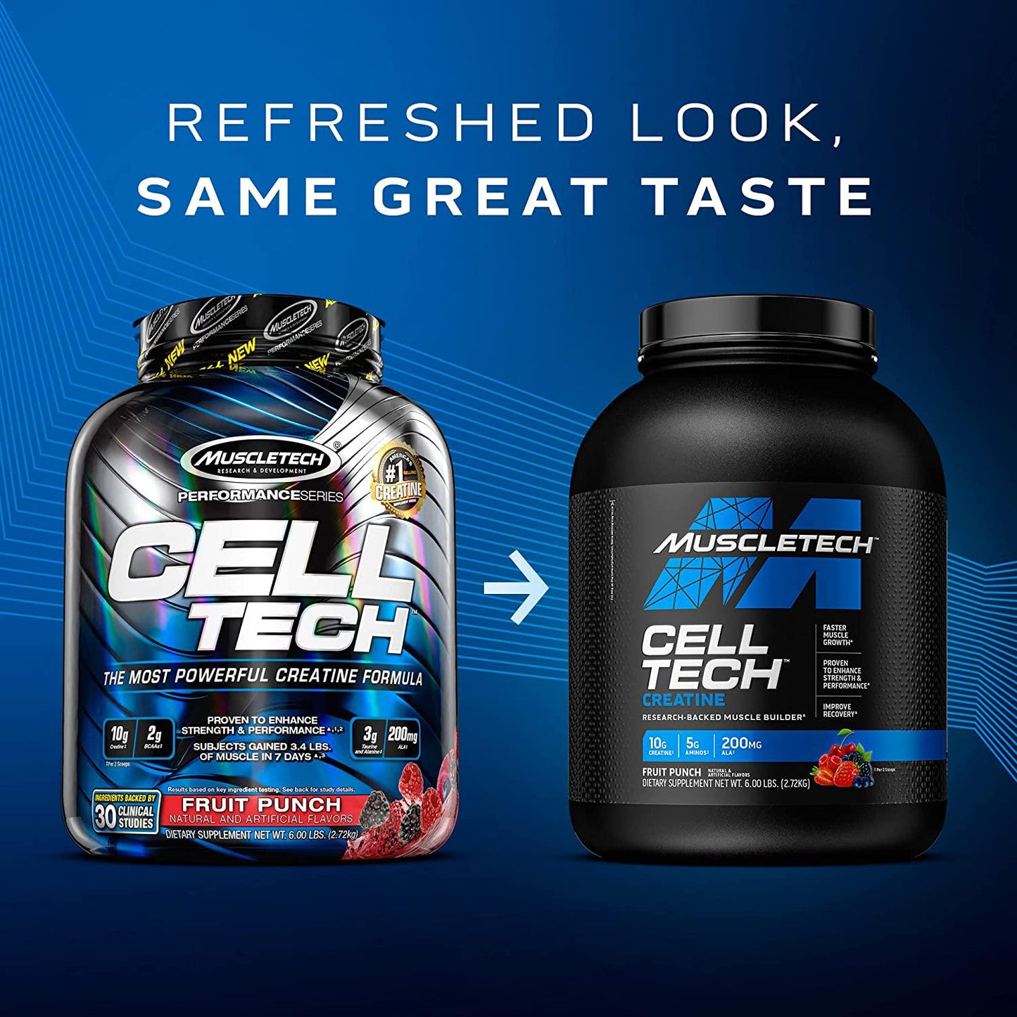 Creatine Monohydrate Powder | MuscleTech Cell-Tech Creatine Powder | Post Workout Recovery Drink | Muscle Builder for Men and Women | Musclebuilding Creatine Supplements | Fruit Punch, 6 lbs (56 Serv)