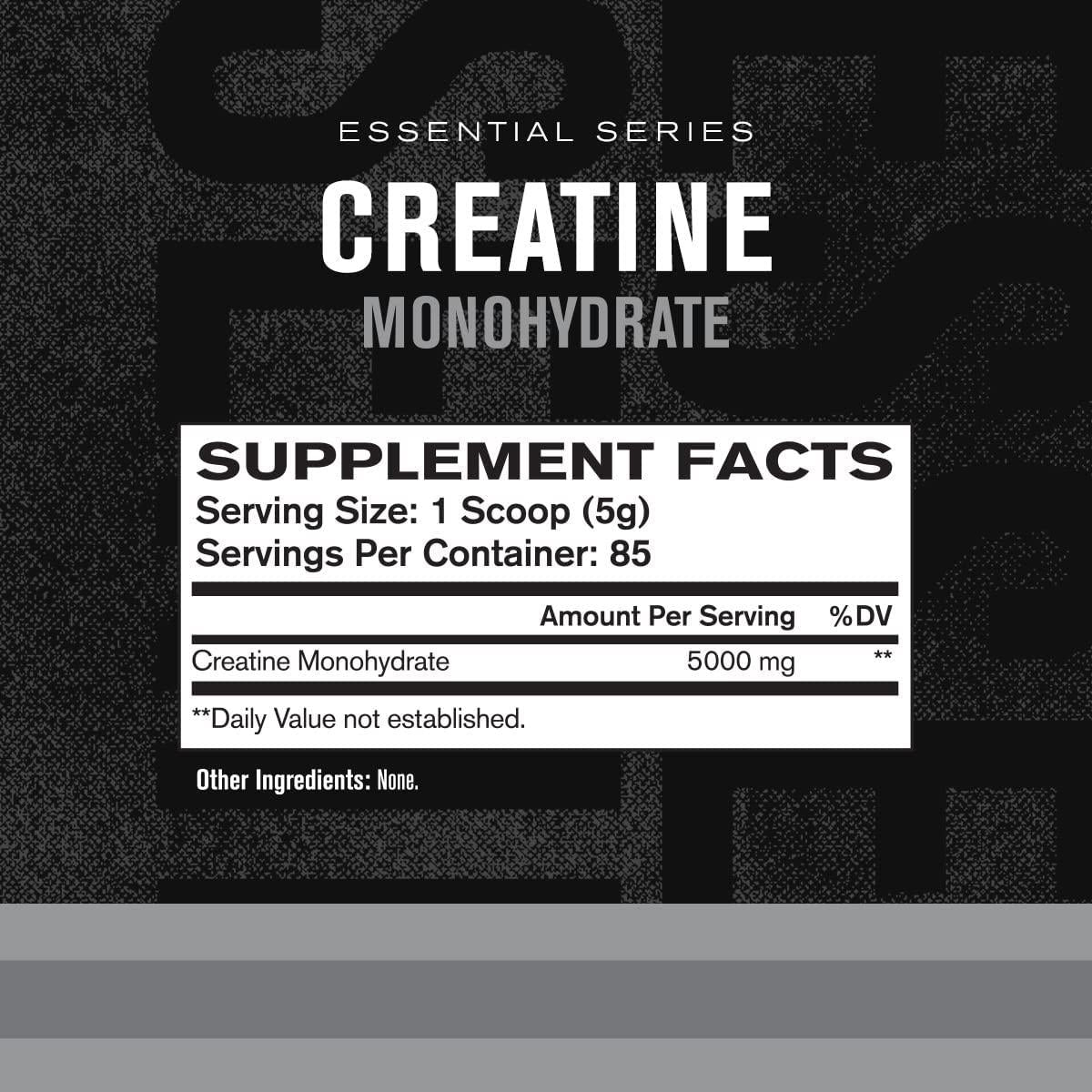 Creatine Monohydrate Powder 5g - Premium Creatine Supplement for Muscle Growth, Increased Strength, Enhanced Energy Output and Improved Athletic Performance - 85 Servings, Unflavored