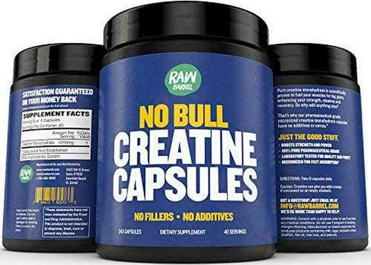 Creatine Monohydrate Capsules - Faster Recovery, Increase Muscle Volume, Strength, Power - Micronized for Fast Absorption - 4200 milligrams Pure Pharmaceutical Grade, 240 Capsules - Raw Barrel