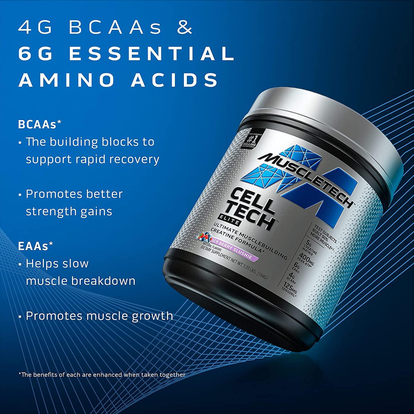 Creatine Powder | MuscleTech Cell-Tech Elite Creatine Powder | Post Workout Recovery Drink | Muscle Builder for Men and Women | Creatine HCl Supplement | Cherry Burst (20 Servings)