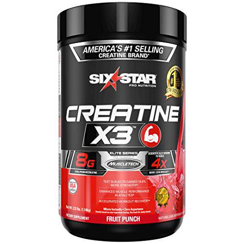 Creatine Powder | Six Star Creatine X3 | Creatine HCl + Creatine Monohydrate Powder | Muscle Builder and Muscle Recovery Workout Supplement | Creatine Supplements | Fruit Punch (35 Servings)
