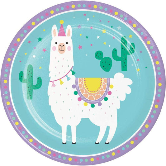 Creative Converting Llama Party Paper Plates, 8 ct, Multicolor, 9