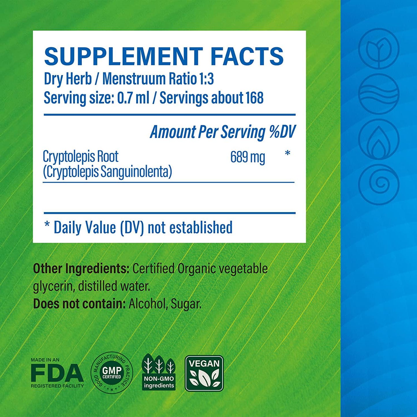 Cryptolepis Tincture Alcohol-Free Liquid Extract, Cryptolepis Root (Cryptolepis Sanguinolenta) (4 FL OZ Prime)