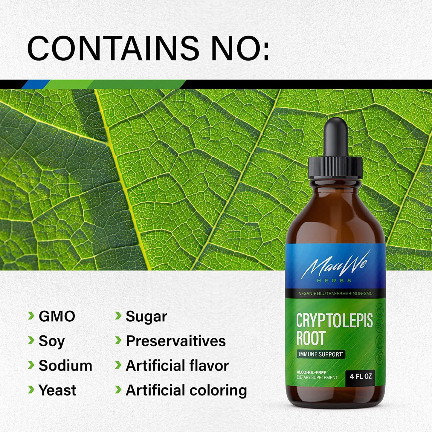 Cryptolepis Tincture Alcohol-Free Liquid Extract, Cryptolepis Root (Cryptolepis Sanguinolenta) (4 FL OZ Prime)