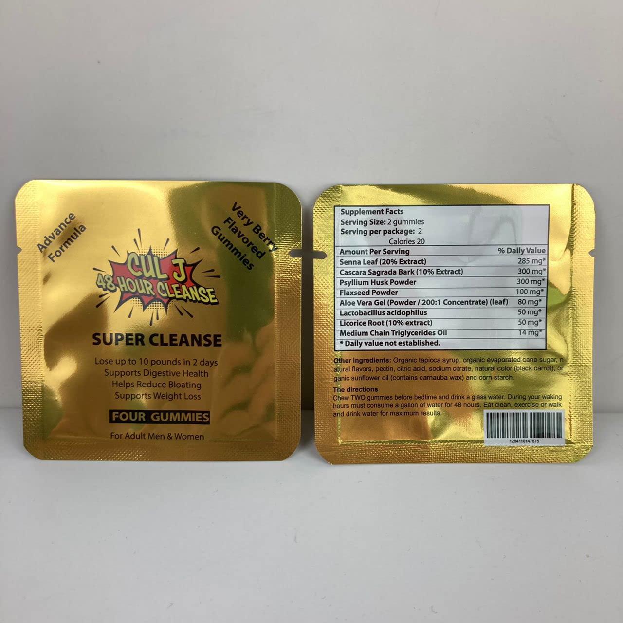 Cul J 48 Hour Gummy Cleanse Metallic Gold Small packet with 4 gummies