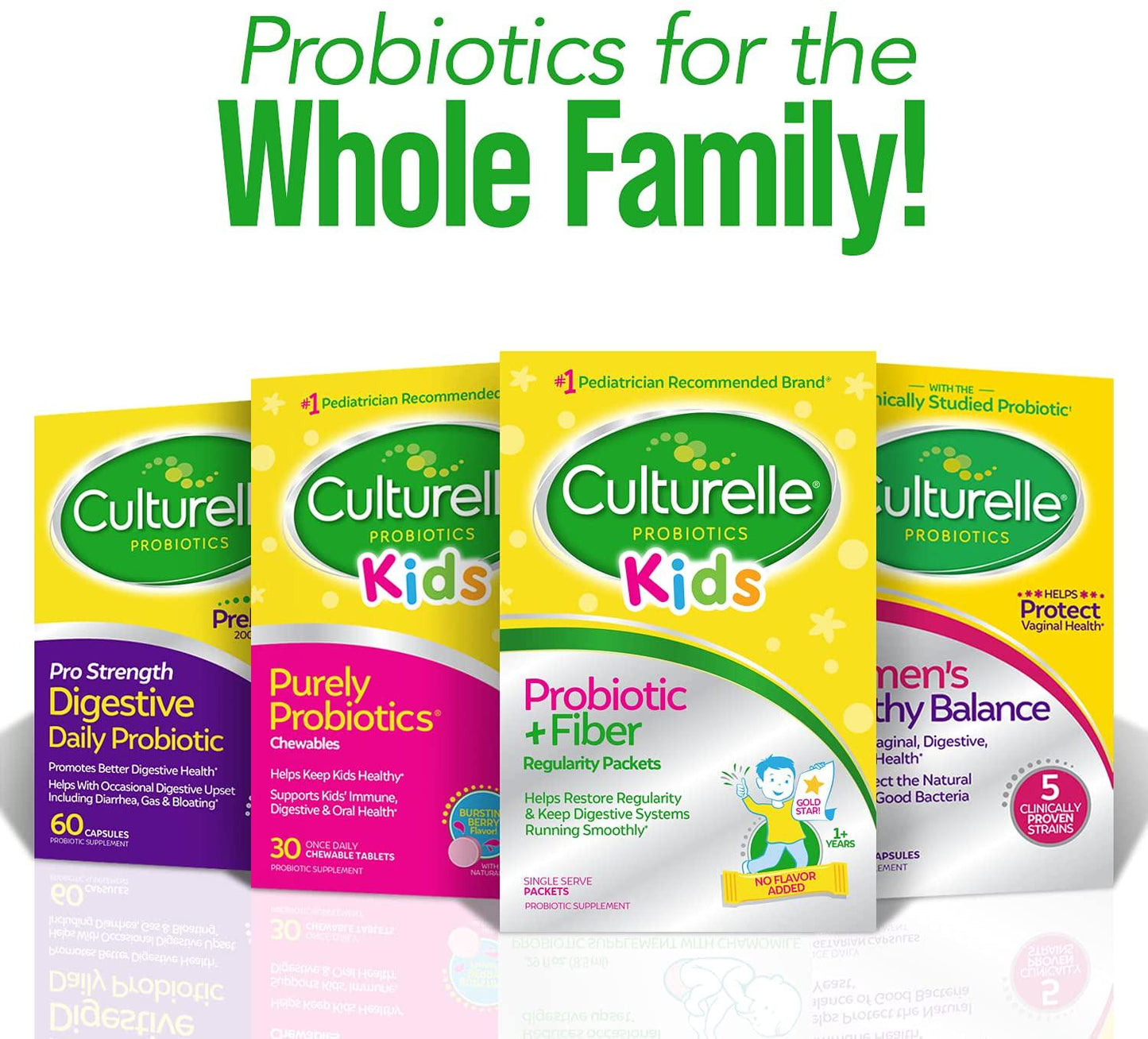 Culturelle Kids Regularity Probiotic and Fiber Dietary Supplement | Helps Restore Regularity and Keeps Kids' Digestive Systems Running Smoothly* | Works Naturally with Child'S Body* | 60 Single Packets