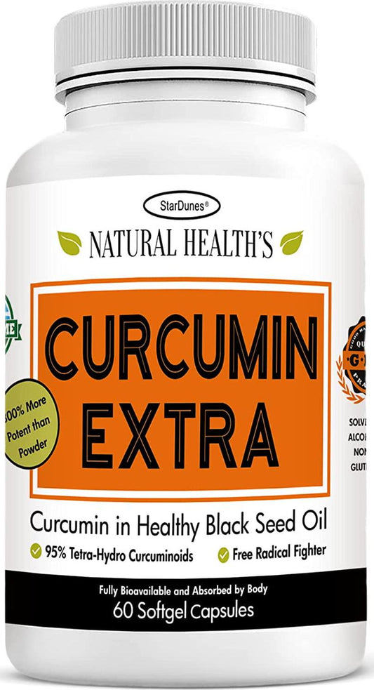 Curcumin Extra in Healthy Black Seed Oil (60 Capsules), Anti-Inflammatory, Antioxidant Supplement