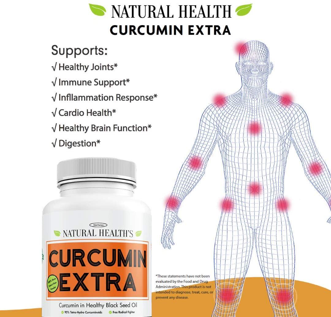 Curcumin Extra in Healthy Black Seed Oil (60 Capsules), Anti-Inflammatory, Antioxidant Supplement