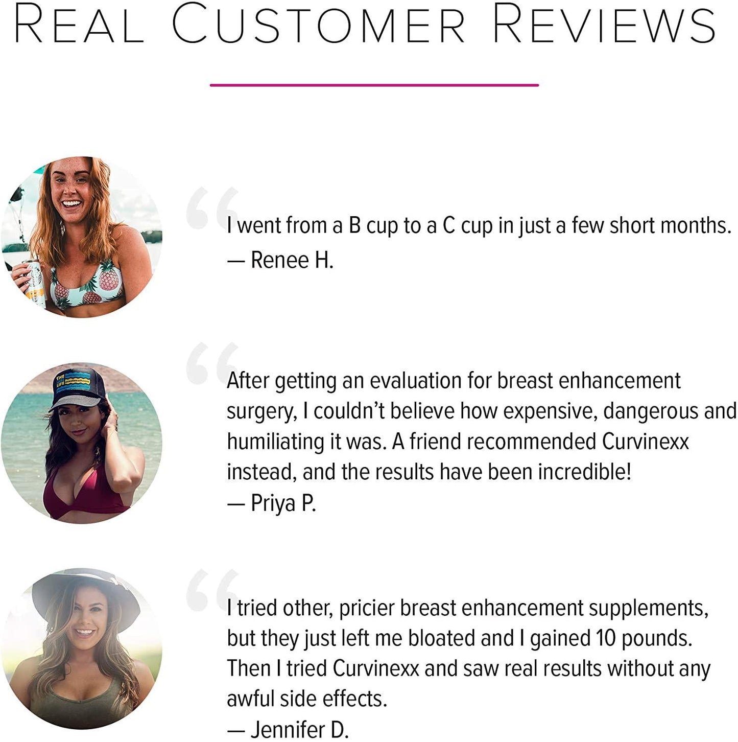 Curvinexx (3 Bottles): The Ultimate Natural Breast Growth and Enhancement Pills | Enlargement Supplement to Boost Your Confidence and Your Curves | With Fenugreek, Blessed Thistle and Dong Quai, 60 Caps