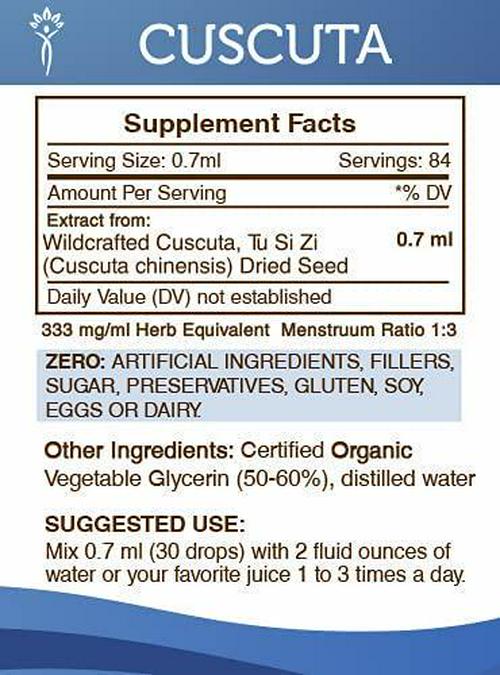 Cuscuta Tincture Alcohol-Free Extract, Wildcrafted Clover Dodder Healthy Immune System (2 FL OZ)