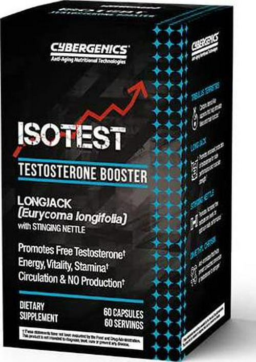 Cybergenics Isotest, Testosterone Booster, Longjack with Stinging Needle, Promotes Energy Vitality and Stamina, Boost Performance, 60 Capsules, 60 Servings
