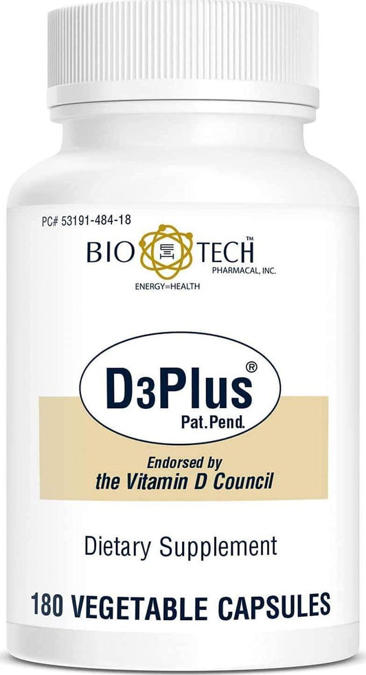 D3Plus - 180 Vegetable Capsules by Bio-Tech Pharmacal