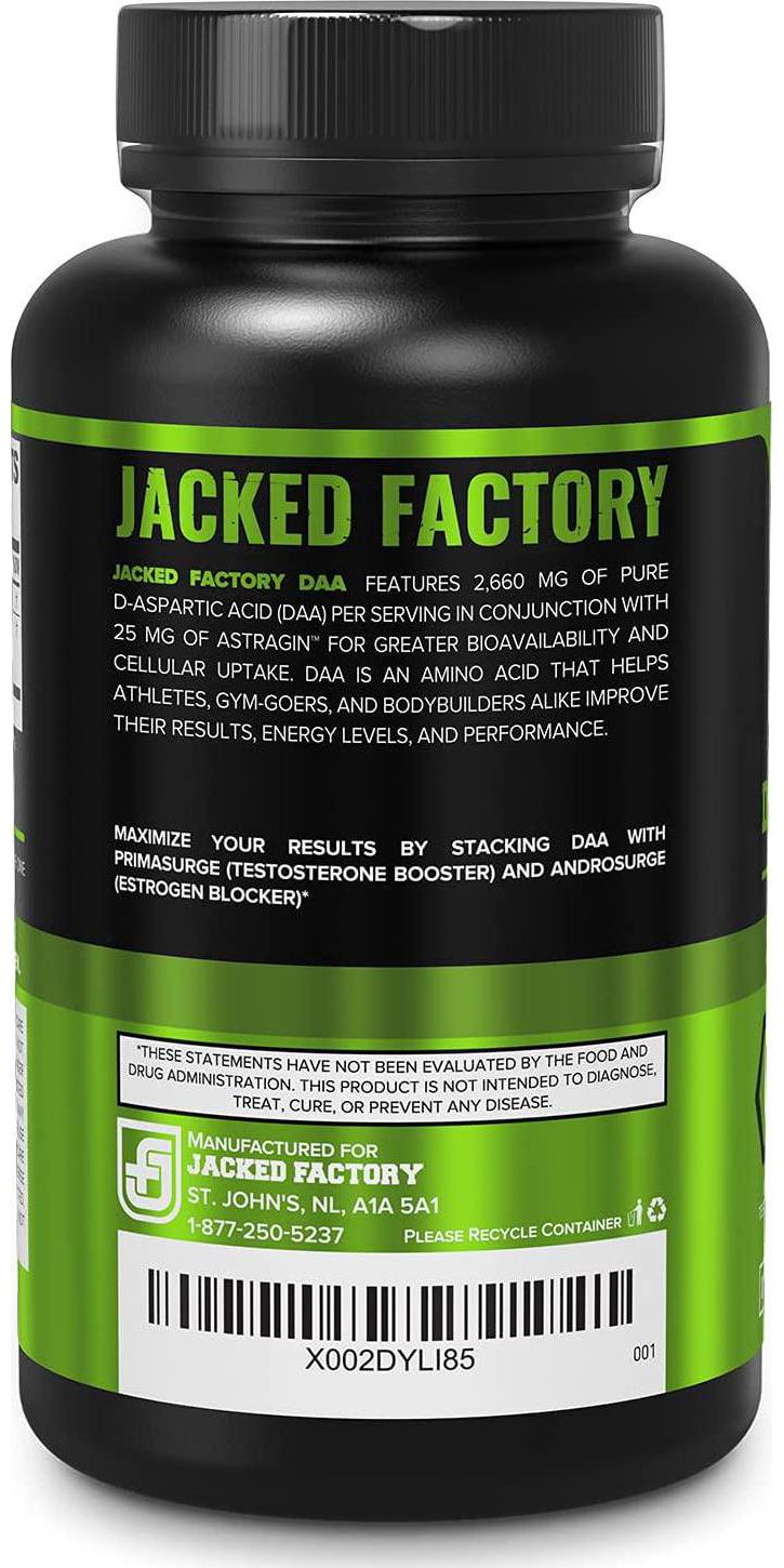 DAA D Aspartic Acid Supplement - Fortified with Astragin for Enhanced Absorption, Zero Artificial Fillers - 120 Veggie Capsule Pills