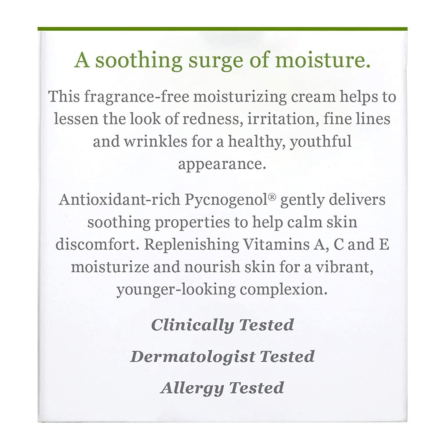 DERMA E Sensitive Skin Moisturizing Cream Gentle, Unscented Daily Face Moisturizer Soothing Facial Cream with Pycnogenol and Vitamins A, C and E - Reduces Redness and Irritation, 2 oz