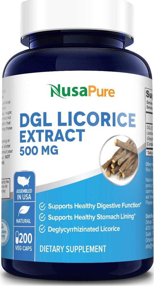 DGL Licorice Extract 3800mg 200 Capsules (Non-GMO and Gluten Free) - Supports Digestive and Respiratory Function