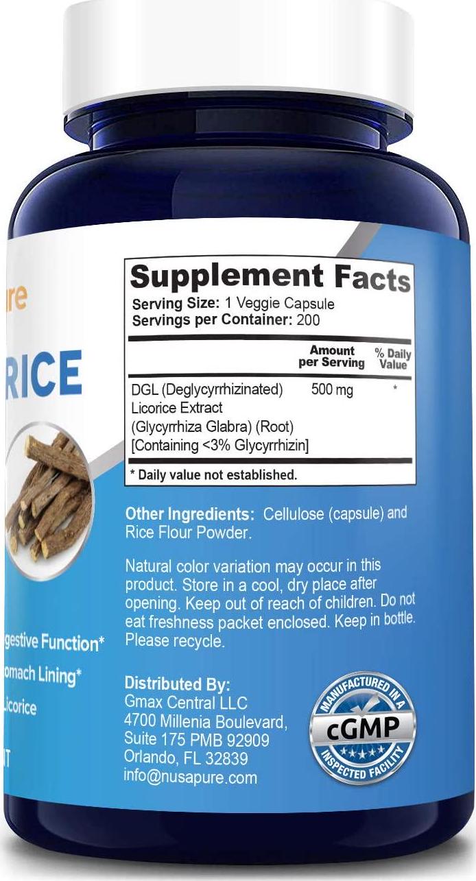 DGL Licorice Extract 3800mg 200 Capsules (Non-GMO and Gluten Free) - Supports Digestive and Respiratory Function