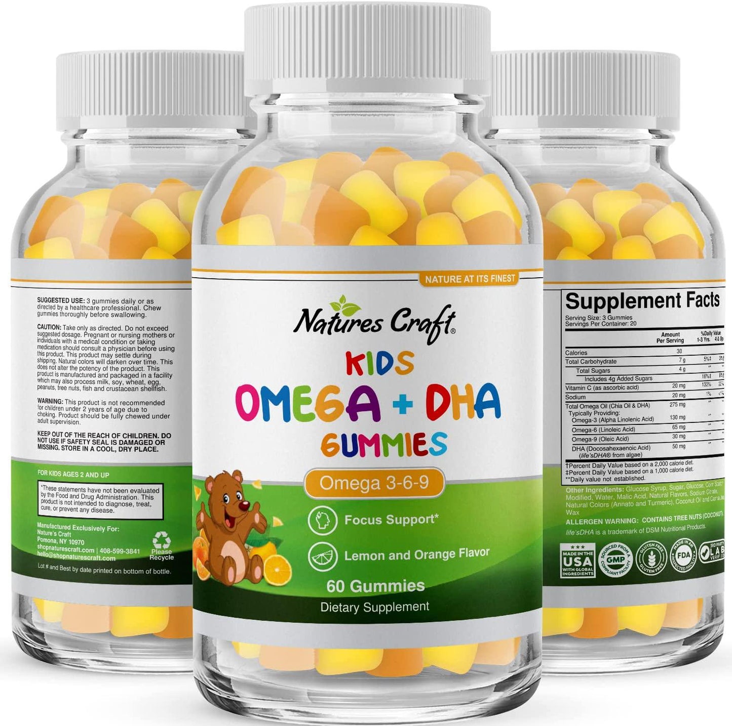 DHA Omega 3 Gummies for Kids - Algae Omega 3 Fish Oil for Kids Gummy Vitamins with Omega 3 Fatty Acids - Kids Fish Oil Omega 3 6 9 EPA DHA Supplements for Brain Booster and Childrens Sleep Aid