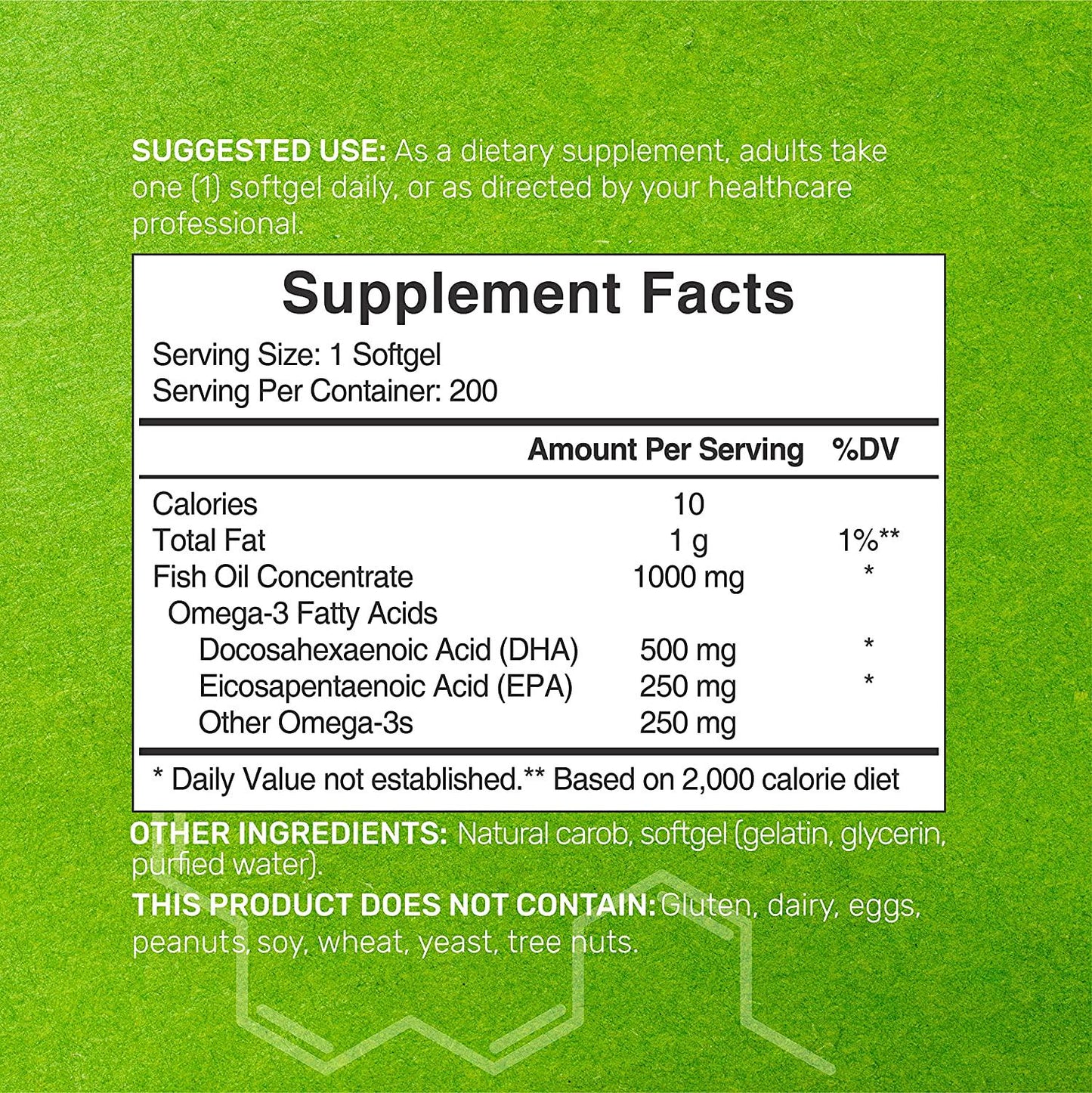 DHA Supplements - DHA 500mg, EPA 250mg, 200 Softgels, Burpless, Omega-3s 1000mg, Support Brain Health - Premium DHA EPA Omega 3 Supplement
