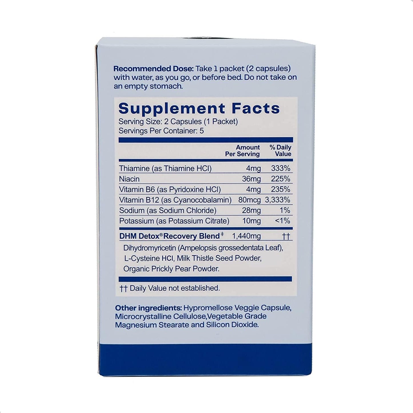 DHM Detox Hangover Prevention Pills - Dihydromyricetin (DHM), N Acetyl Cysteine, Milk Thistle, Prickly Pear, Hydration Electrolytes Blend-Take After-Alcohol to Aid in Recovery