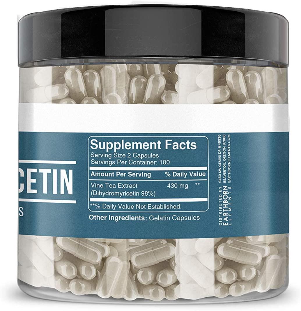 DHM Dihydromyricetin (200 Caps, 430 Mg Serving) Alcohol Consumption Support, All Natural and Gluten Free