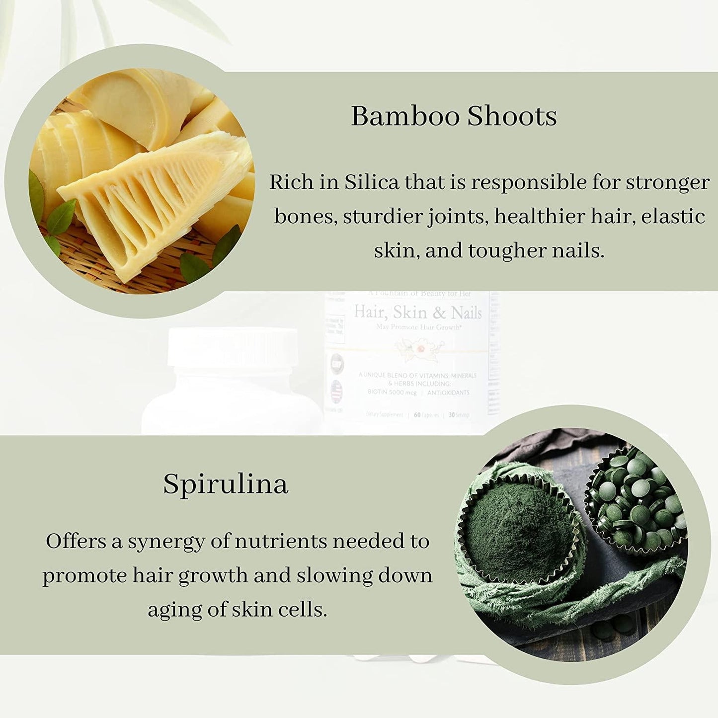 DHT Blocker for Women, Biotin 5000mcg, Hair Vitamins for Faster Hair Growth for Women, Saw Palmetto, Bamboo Silica, Hair Food, Women`s Hair Loss Supplements, Vegetarian, 60-Count Bottle