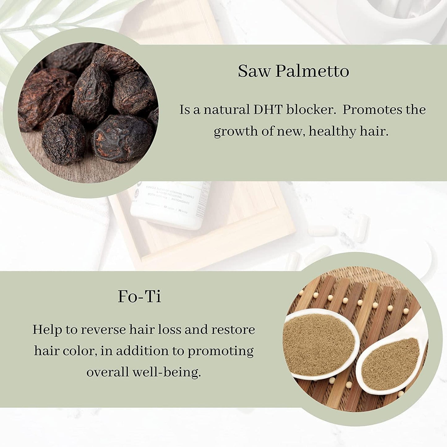 DHT Blocker for Women, Biotin 5000mcg, Hair Vitamins for Faster Hair Growth for Women, Saw Palmetto, Bamboo Silica, Hair Food, Women`s Hair Loss Supplements, Vegetarian, 60-Count Bottle