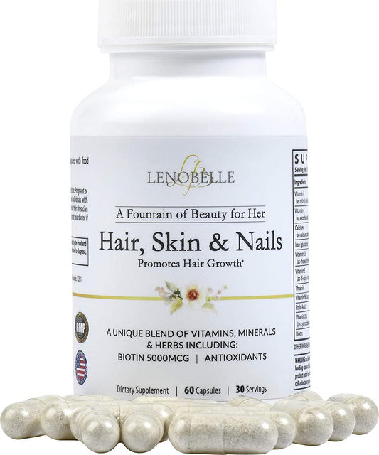 DHT Blocker for Women, Biotin 5000mcg, Hair Vitamins for Faster Hair Growth for Women, Saw Palmetto, Bamboo Silica, Hair Food, Women`s Hair Loss Supplements, Vegetarian, 60-Count Bottle