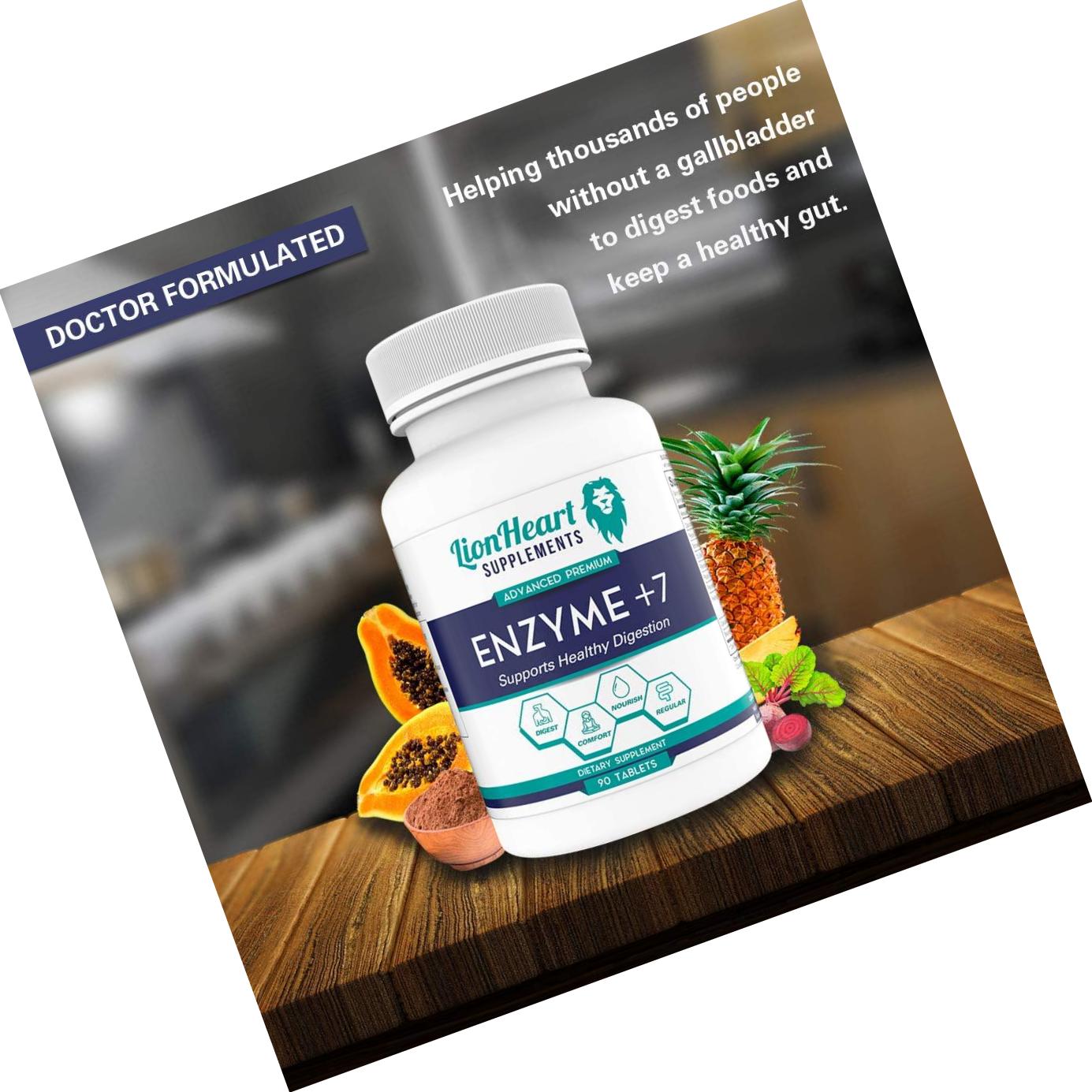 DIGESTIVE ENZYMES SUPPLEMENT - Includes Purified Ox Bile Salts - Tablets for No Gallbladder Sufferers - Enzyme for Digestion and Gas Relief - Helps Bloating, Acid Reflux, Constipation and Repair Leaky Gut