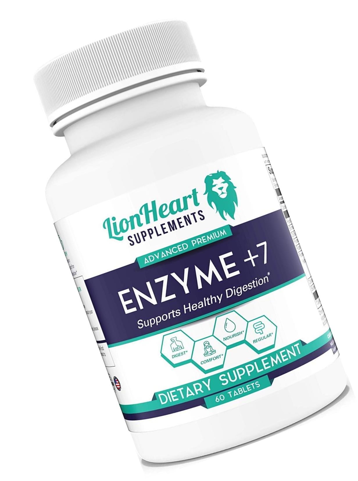DIGESTIVE ENZYMES SUPPLEMENT - Includes Purified Ox Bile Salts - Tablets for No Gallbladder Sufferers - Enzyme for Digestion and Gas Relief - Helps Bloating, Acid Reflux, Constipation and Repair Leaky Gut