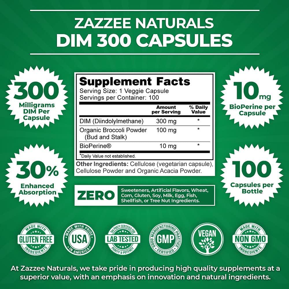DIM 250 mg per Capsule 4 Month Supply 120 Veggie Capsules Plus 10mg BioPerine and Pure Broccoli Extract Vegetarian/Vegan Supports Healthy Oestrogen Levels and Metabolism