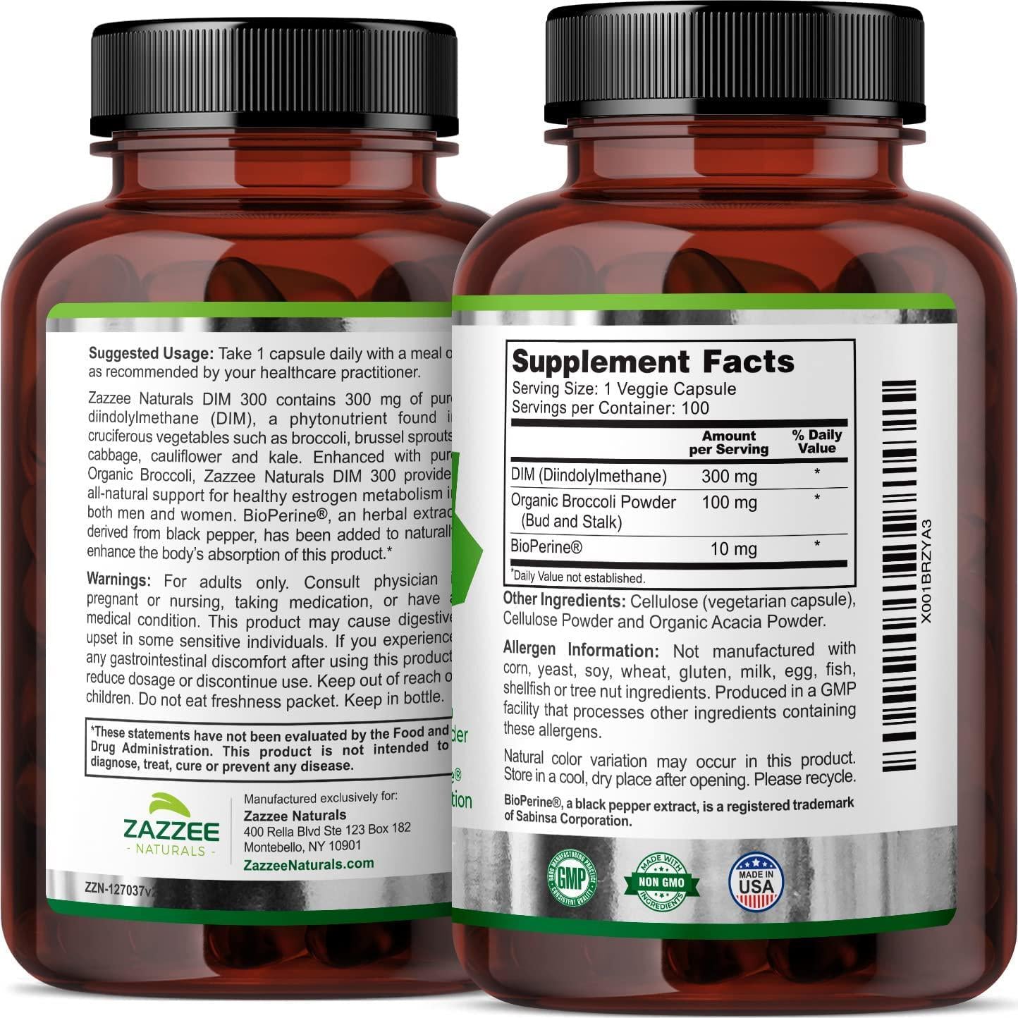 DIM 250 mg per Capsule 4 Month Supply 120 Veggie Capsules Plus 10mg BioPerine and Pure Broccoli Extract Vegetarian/Vegan Supports Healthy Oestrogen Levels and Metabolism