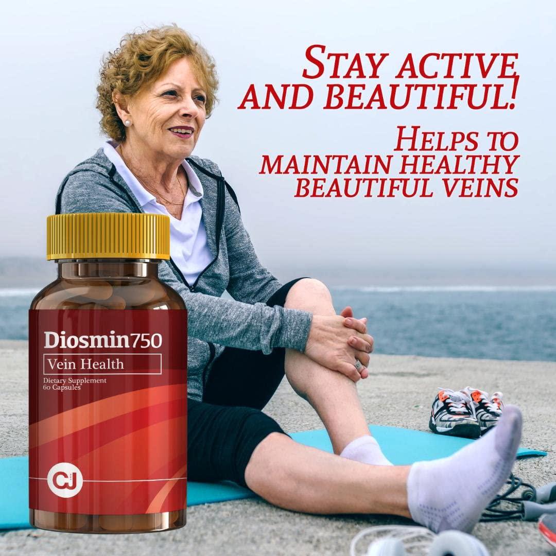 DIOSMIN 750mg Circulation and Vein Support (60 Capsules Bottle) Pure Diosmin not Mixes.