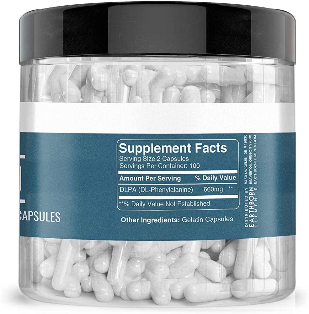 DLPA, 200 Capsules 660mg Serving, Gluten-Free, Made in USA, Naturally Sourced and Potent DL-Phenylalanine Amino Acid with No Additives, Lab-Tested for Purity, Satisfaction Guaranteed