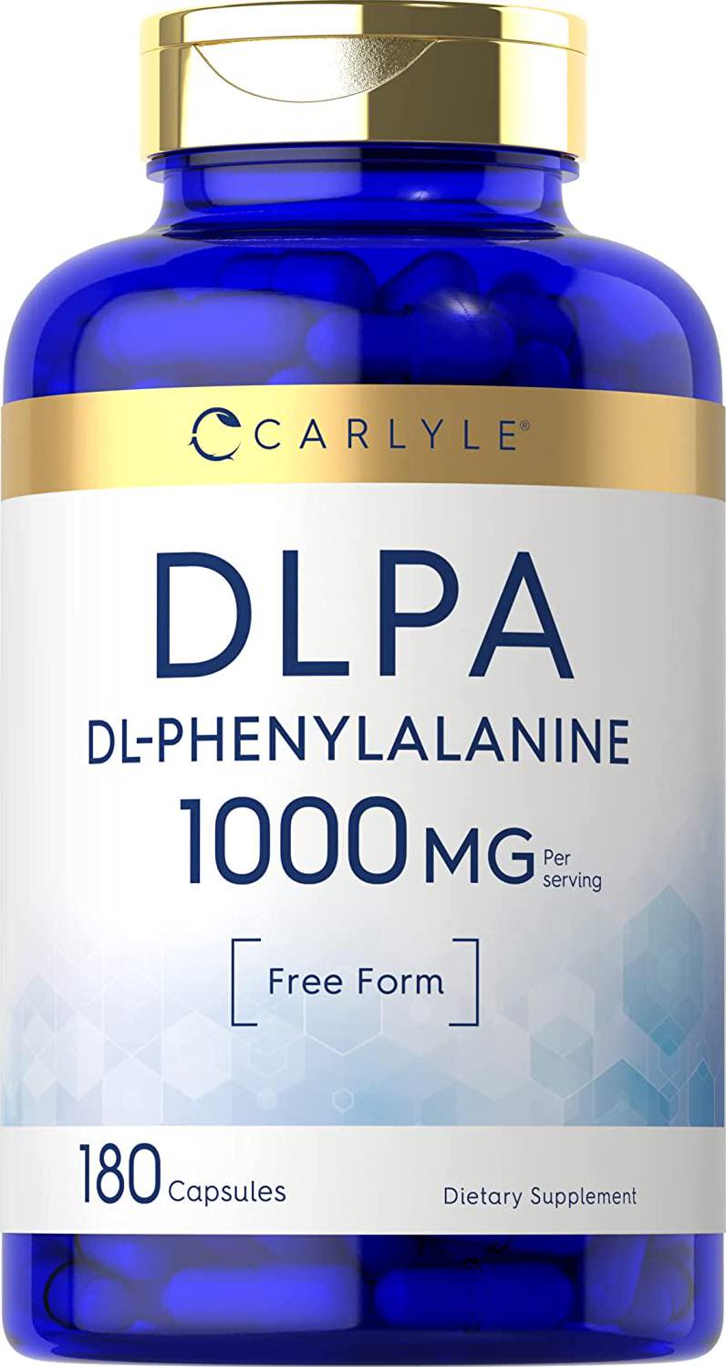 DL-Phenylalanine | 1000mg | 180 Capsules | Non-GMO and Gluten Free Formula | DLPA Free Form Supplement | by Carlyle