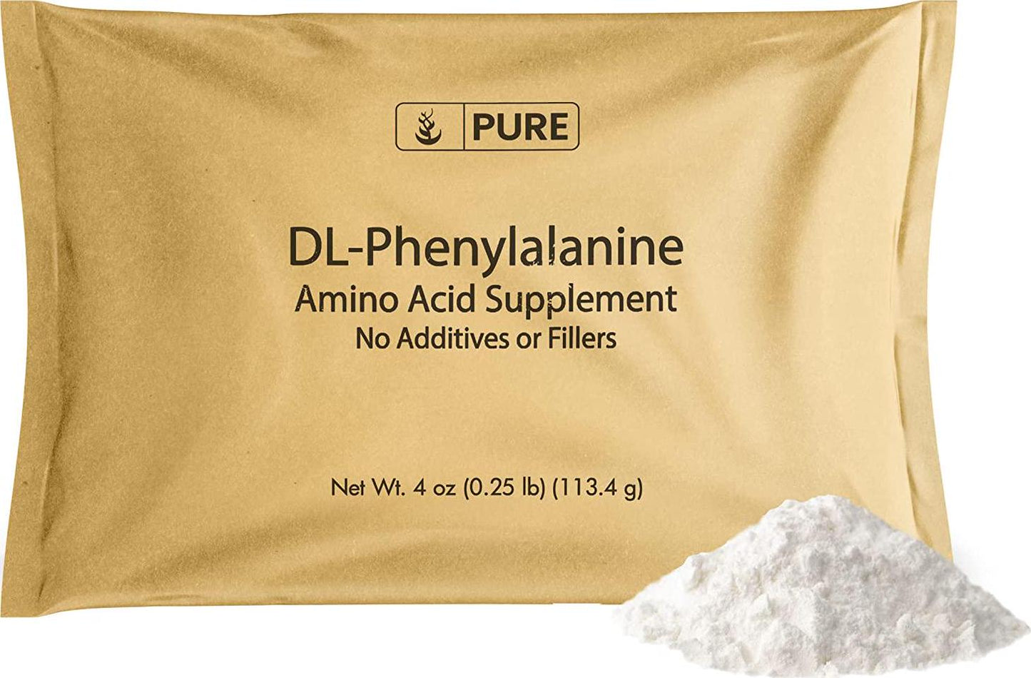 DL-Phenylalanine Powder (4 oz) DLPA Amino Acid Supplement, Mood, Brain Health, No Additives or Fillers