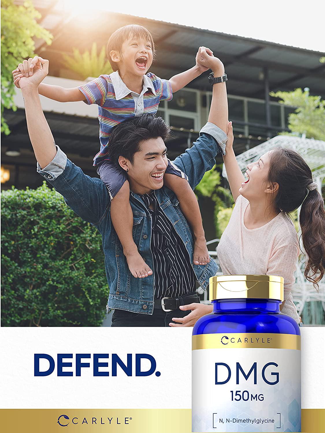 DMG Supplement | 150 mg 180 Capsules | N-Dimethylglycine | Vegetarian, Non-GMO, Gluten Free | by Carlyle