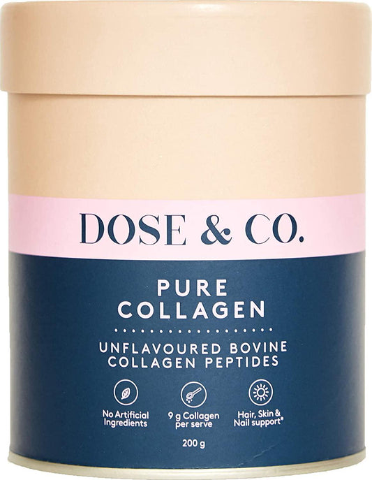 DOSE and CO Dose and Co Pure Collagen Powder Unflavored 200g – Hydrolyzed Collagen Peptides Supplement,