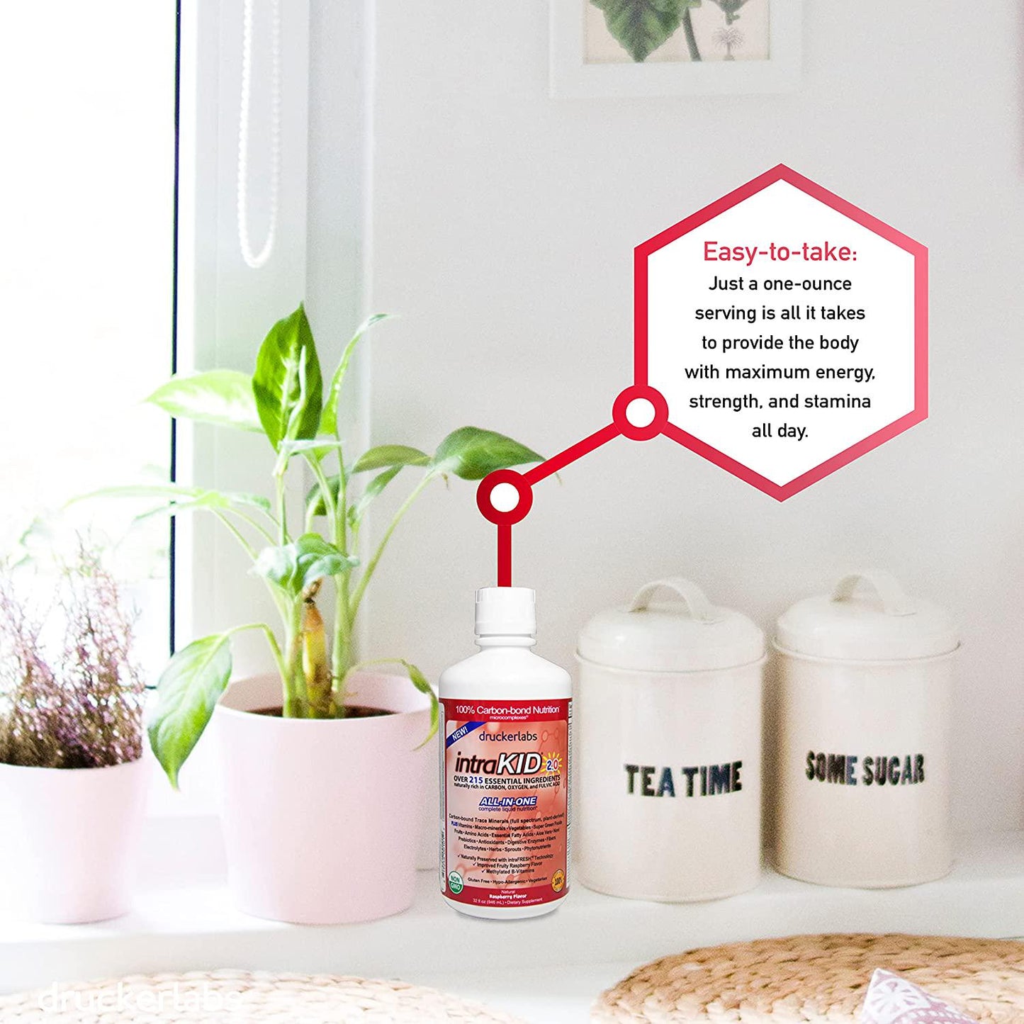 DRUCKER LABS IntraKID 2.0 - Organic Liquid Trace Minerals, Multivitamin and Multi-Nutritional Dietary Supplement for Children ( 32 Ounces / 946 Milliliters, Raspberry Flavor )